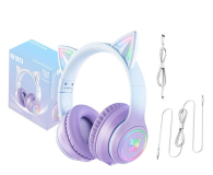 I-ONIK Słuchawki gamingowe B90 RGB kocie uszy Fioletowe ON-B90_CAT/PE - 1372984 - zdjęcie 6